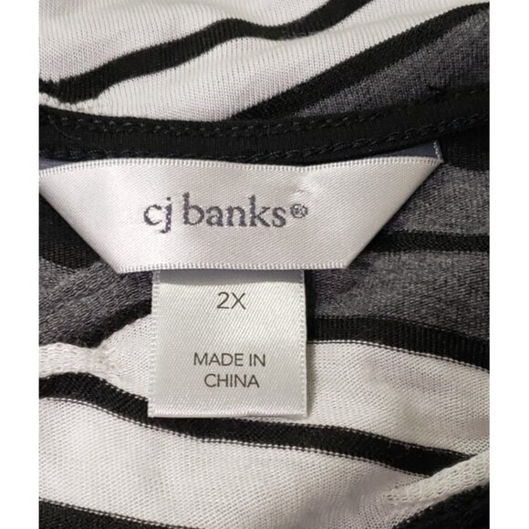 CJ Banks Womens Artsy Geometric Top 2X Black Office Mature Business Casual Work - Picture 4 of 10